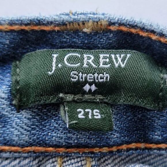 J Crew Matchstick Stretch Straight Leg Jeans Blue Women Size 27S Raw Hem - Picture 7 of 9